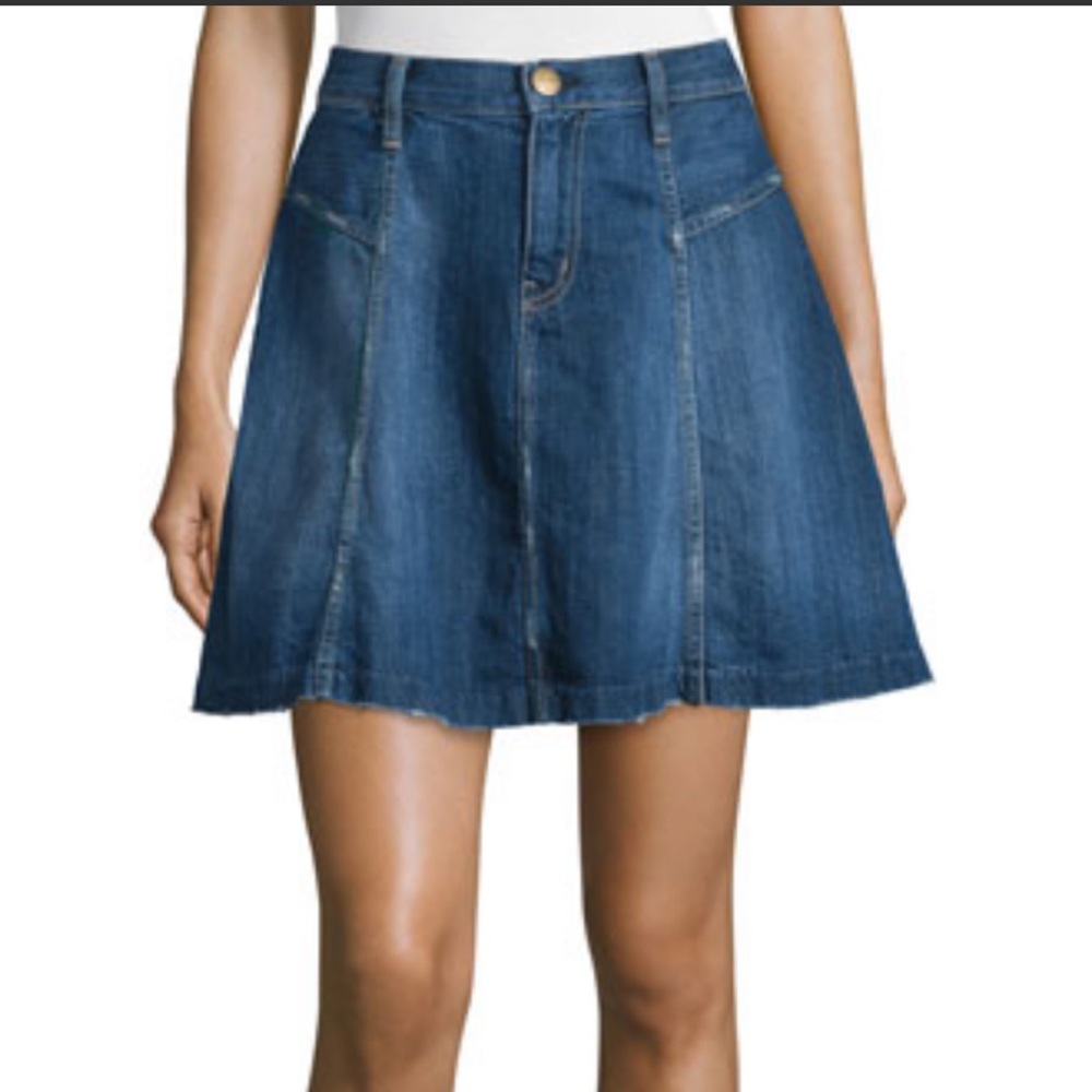Current/Elliot The Skater Skirt Denim In Ravine
